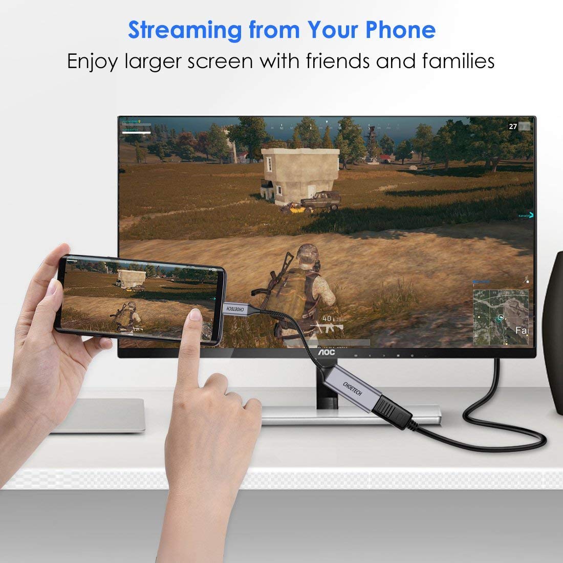 Адаптер CHOETECH USB-C to HDMI v2.0 0.2м Black (HUB-H10-V1)