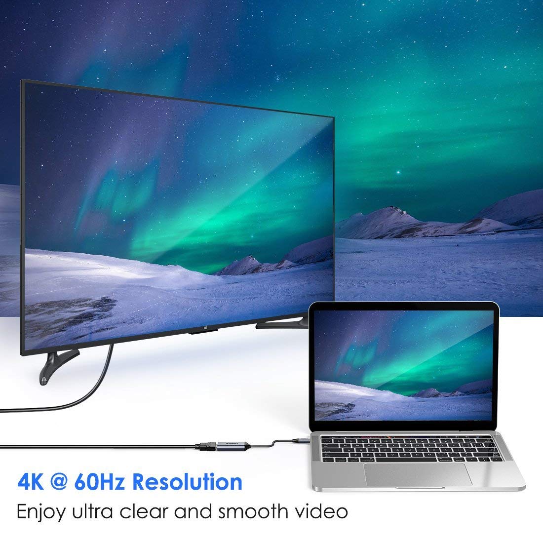 Адаптер CHOETECH USB-C to HDMI v2.0 0.2м Black (HUB-H10-V1)