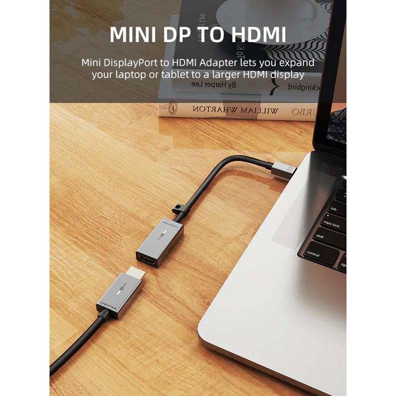 Адаптер CABLETIME 4K 30Hz Mini DP to HDMI 0.15м Gray (CP26A)