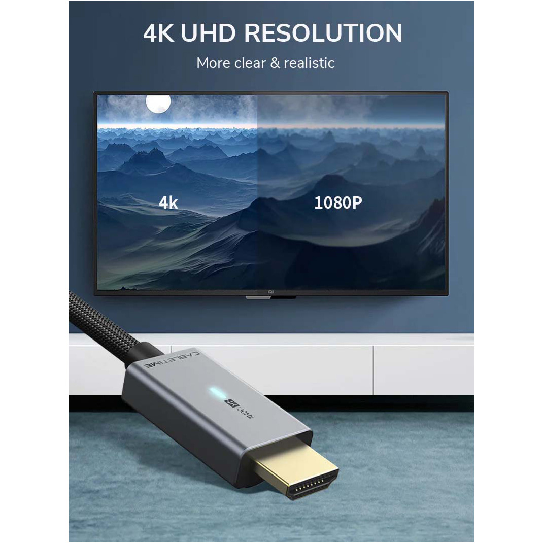 Кабель CABLETIME 4K 30Hz DisplayPort - HDMI 1.8м Black/Gray (CD31K)