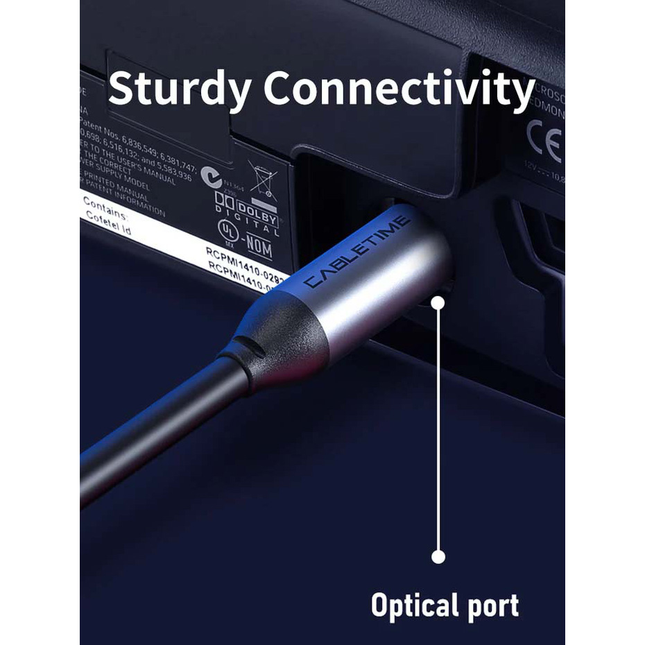 Кабель оптический (аудио) CABLETIME Premium TOSLINK 1м Black/Gray (CF30H)