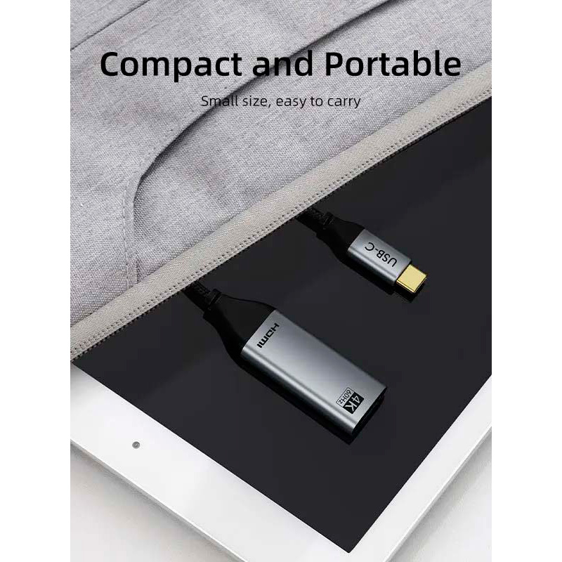 Адаптер CABLETIME 4K 60Hz USB-C to HDMI v2.0 0.2м Black/Gray (CP10B)