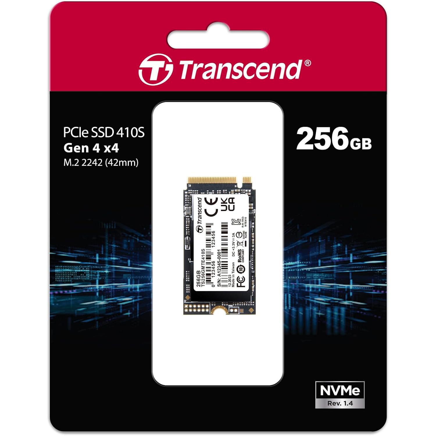 SSD диск TRANSCEND MTE410S 256GB M.2 NVMe (TS256GMTE410S)
