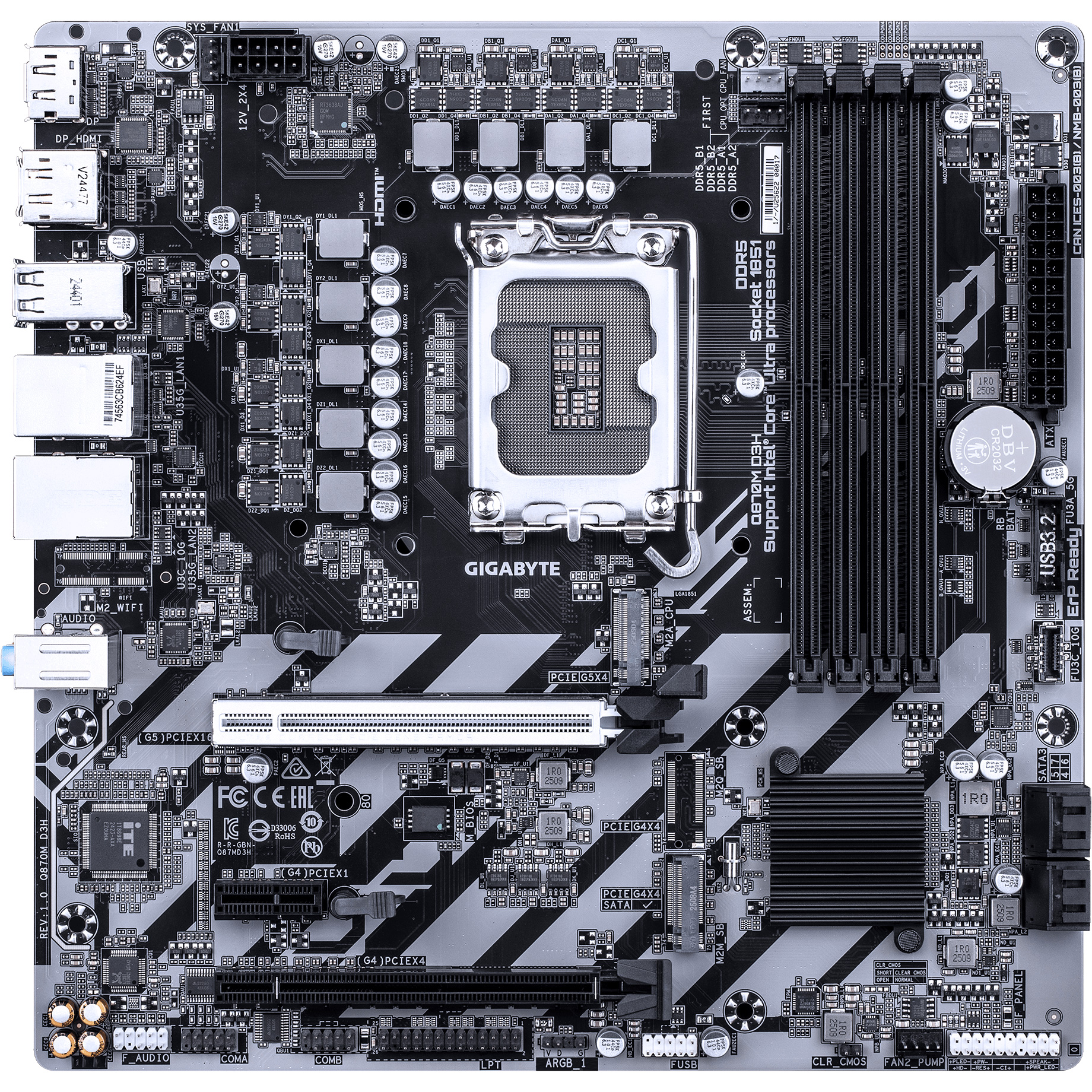 Материнская плата GIGABYTE Q870M D3H