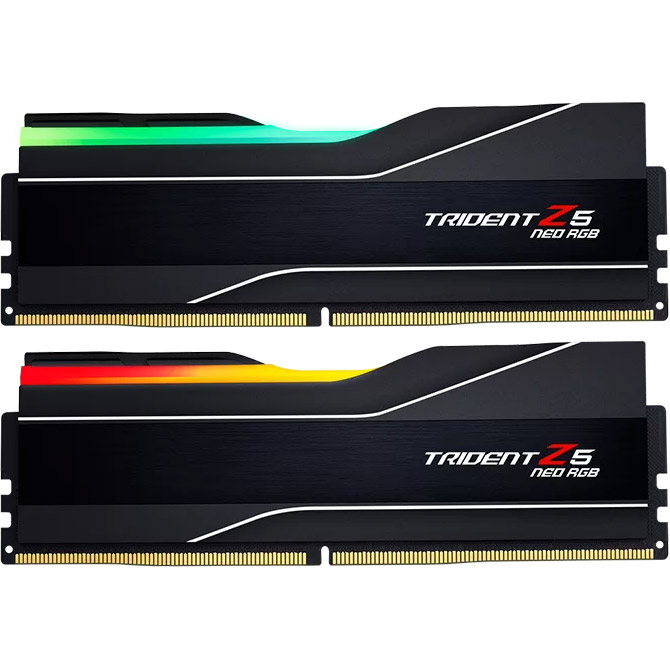 Модуль пам'яті G.SKILL Trident Z5 Neo RGB DDR5 6000MHz 96GB Kit 2x48GB Matte Black (F5-6000J2636H48GX2-TZ5NR)