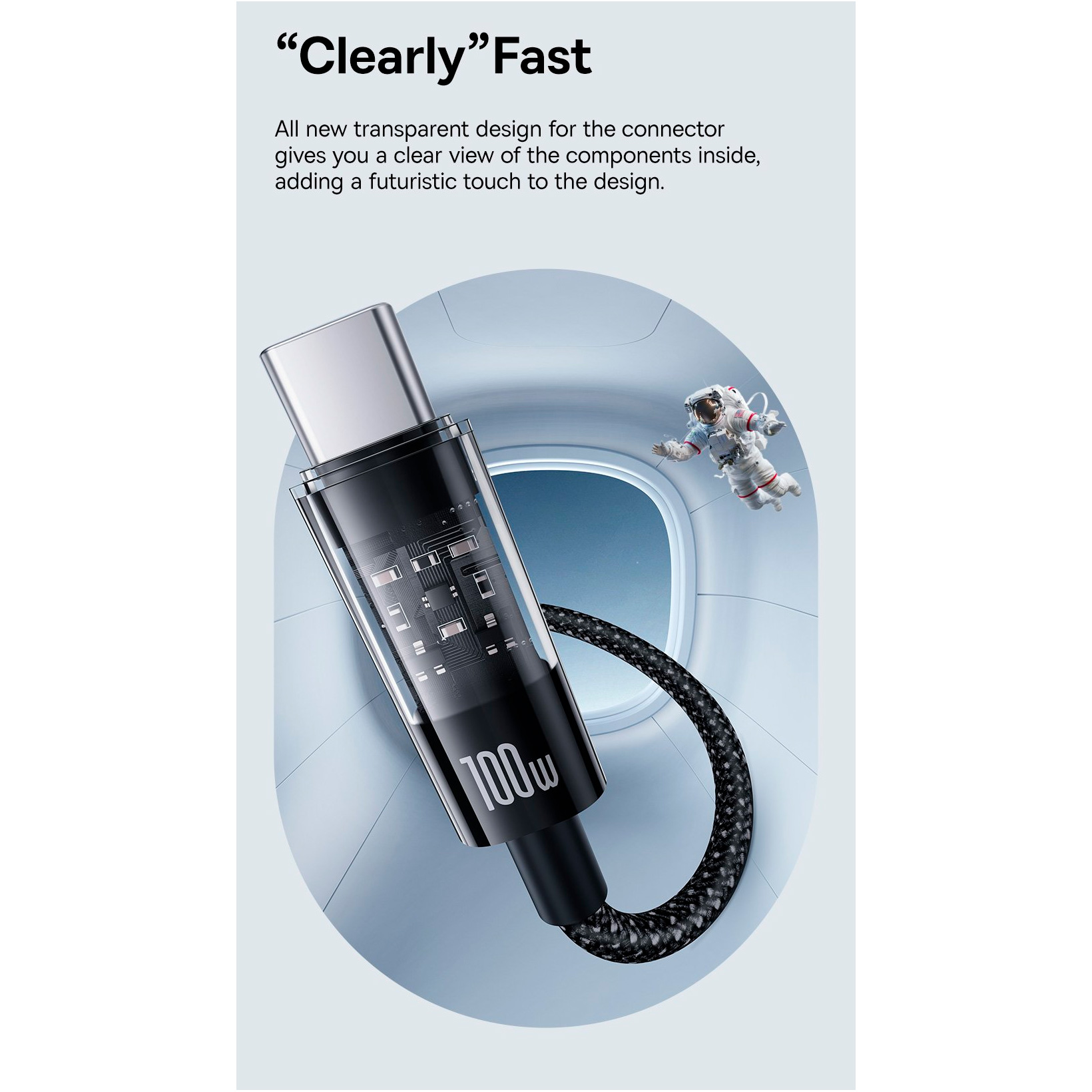Кабель BASEUS Gem Fast Charging Data Cable USB to USB-C 100W 2м Cluster Black (P10373000111-01)