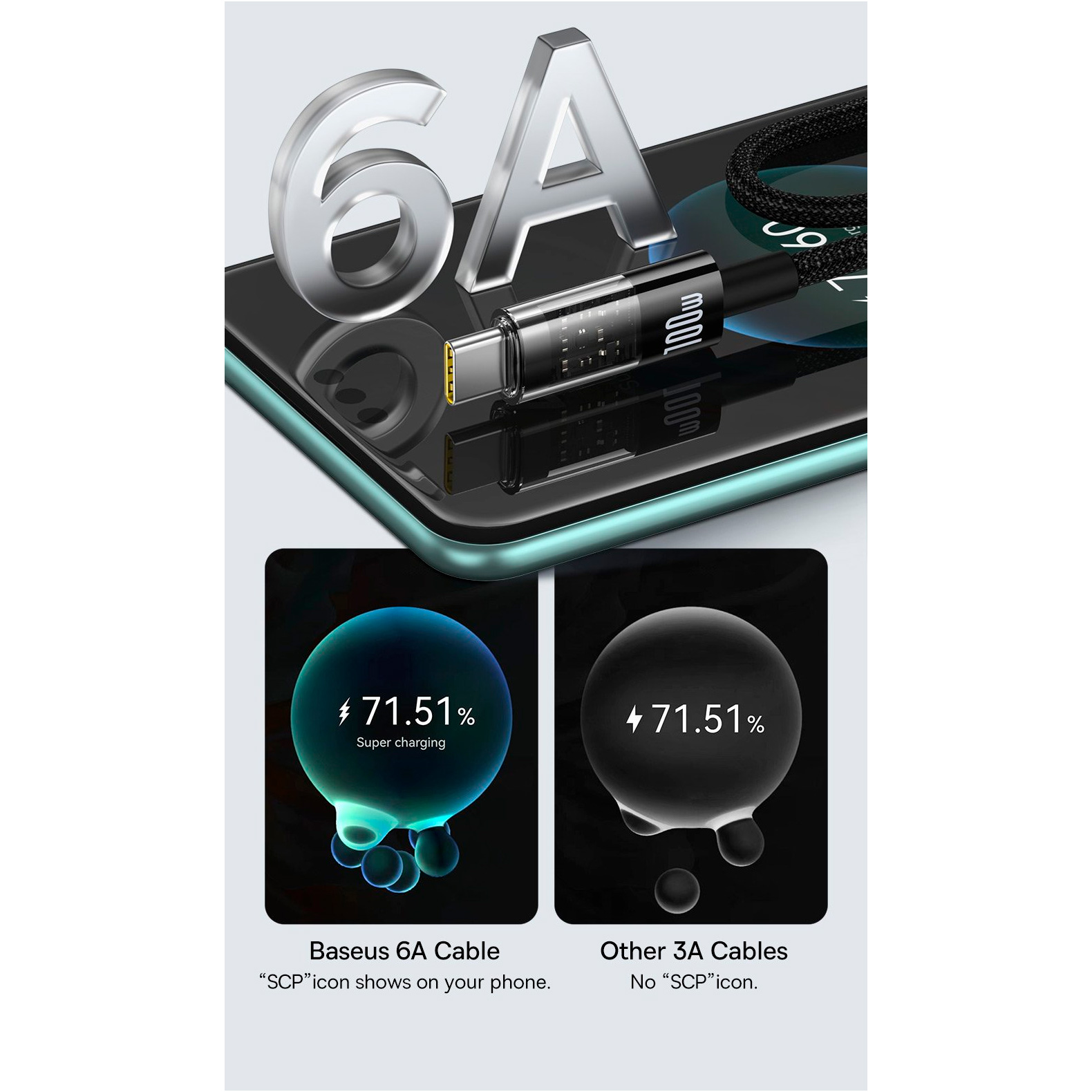 Кабель BASEUS Gem Fast Charging Data Cable USB to USB-C 100W 2м Cluster Black (P10373000111-01)