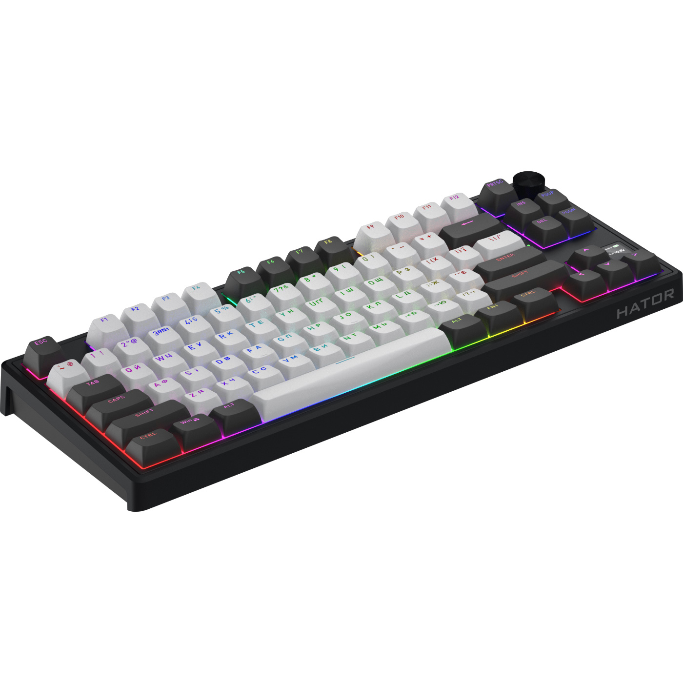 Клавіатура бездротова HATOR Skyfall 80 Pro Aurum Vanila Silent Switch UA Gray/Black (HTK4180UA)
