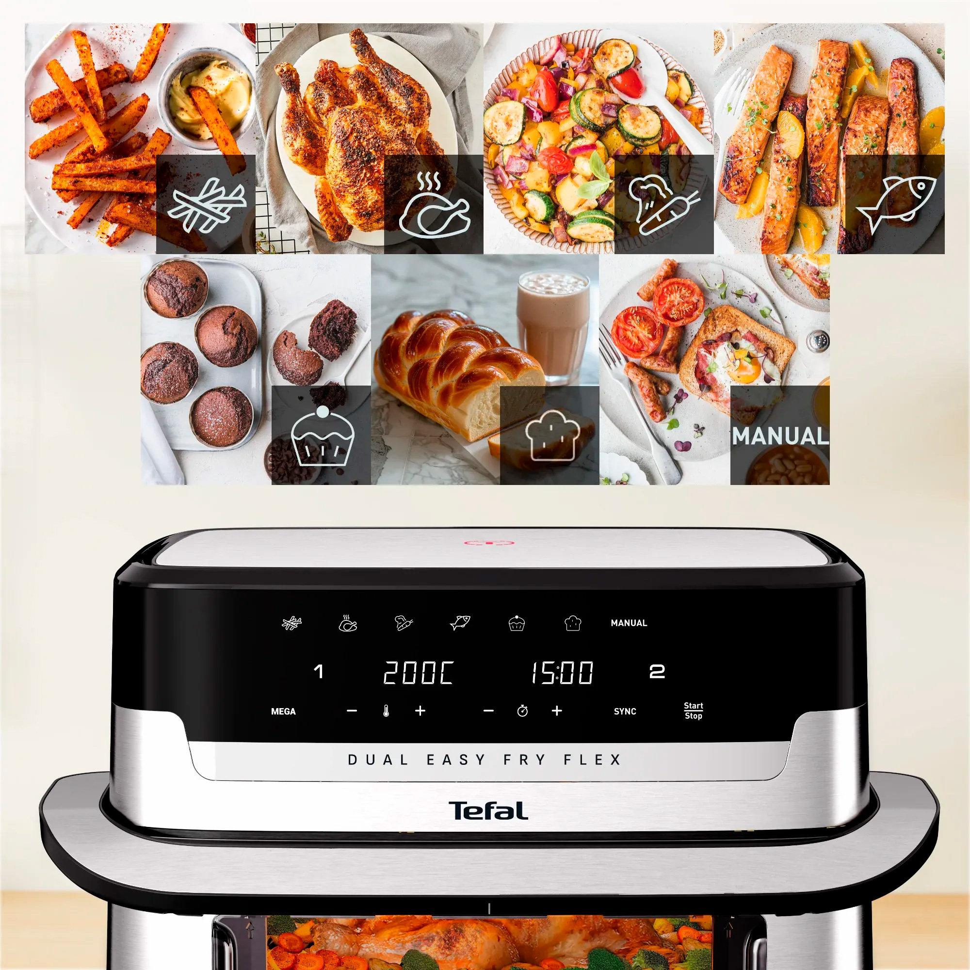 Мультипіч TEFAL Dual Easy Fry Flex EY922DE0