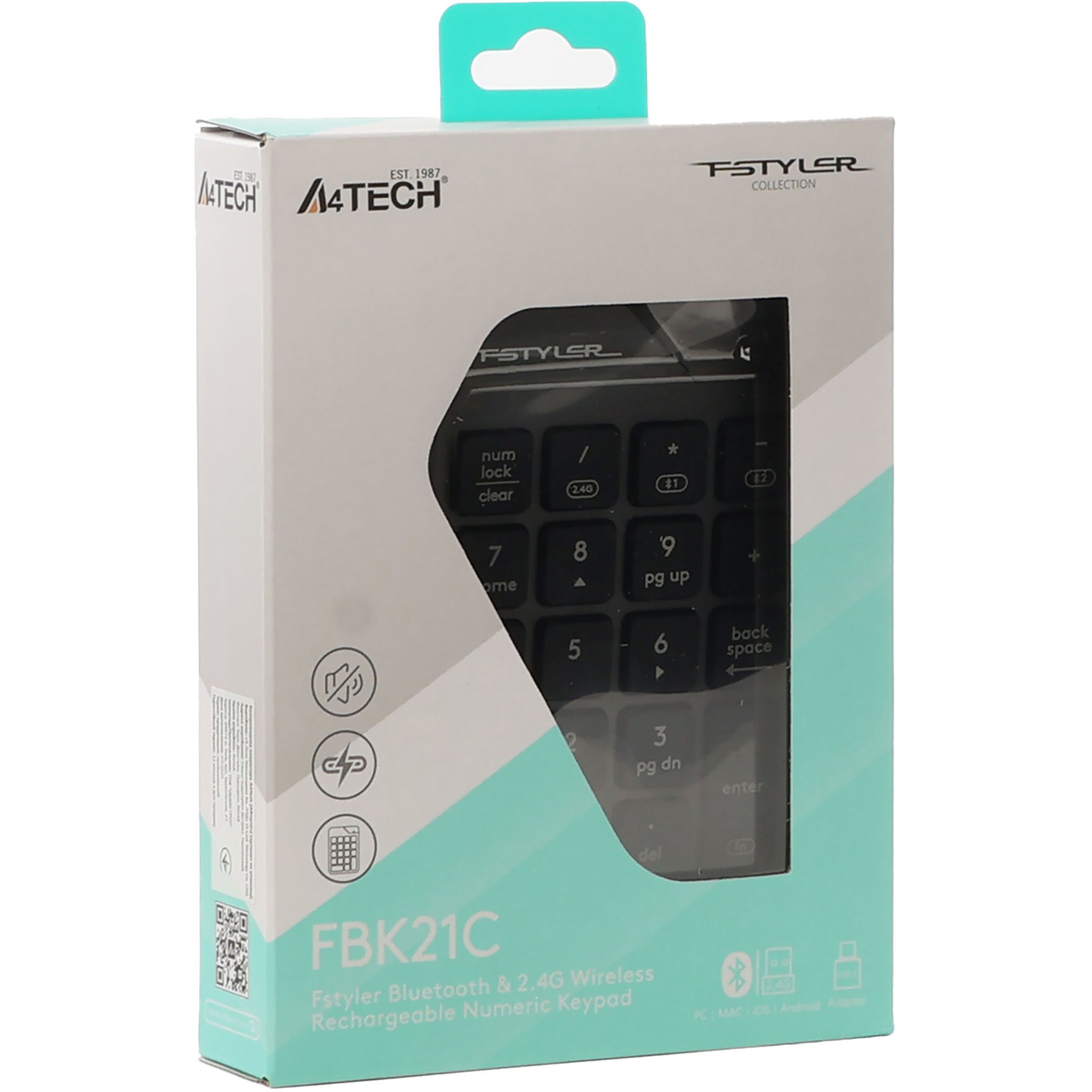 Нампад A4TECH Fstyler FBK21C Smoky Gray