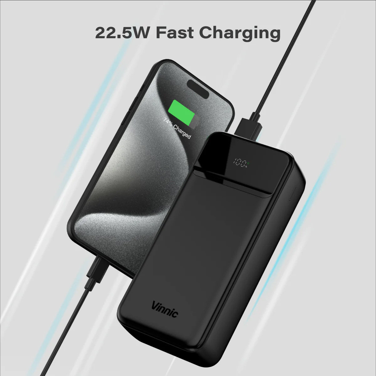 Повербанк VINNIC Everest 3 22.5W 30000mAh Black