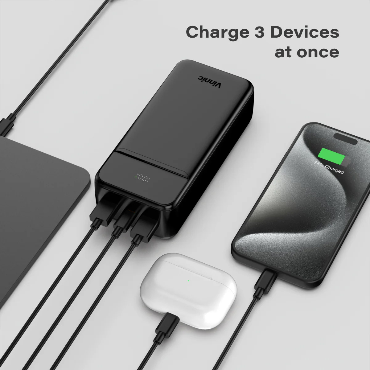 Повербанк VINNIC Everest 3 22.5W 30000mAh Black
