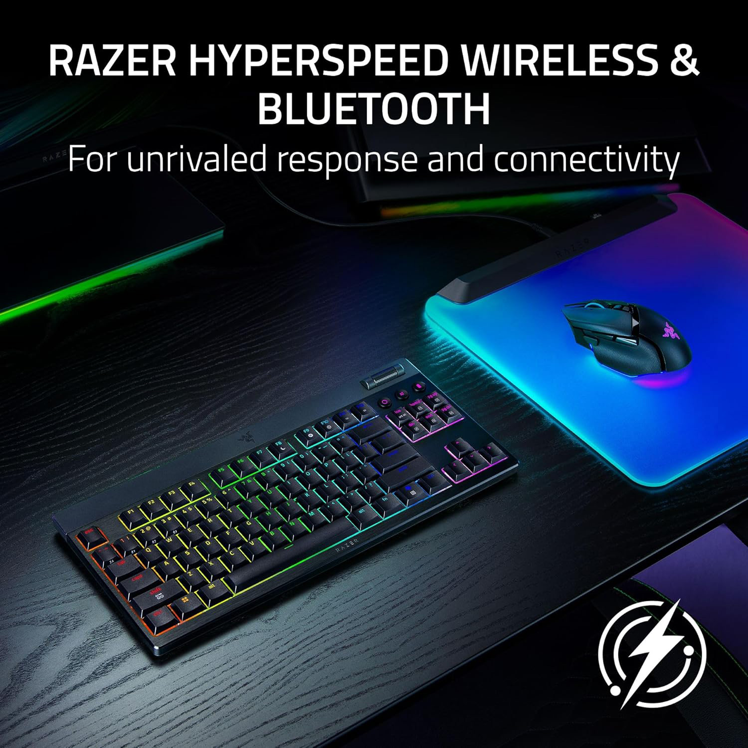 Клавиатура беспроводная RAZER BlackWidow V4 Low-Profile TKL Orange Switch (RZ03-05450700-R3M1)