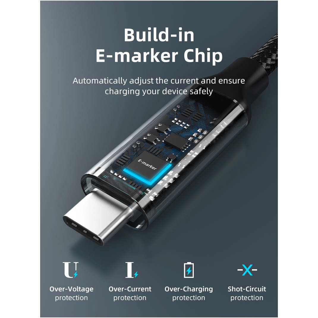 Кабель CABLETIME USB3.2 CM/CM 100W, 20Gbps, 4K@60Hz 1м (CU24H)