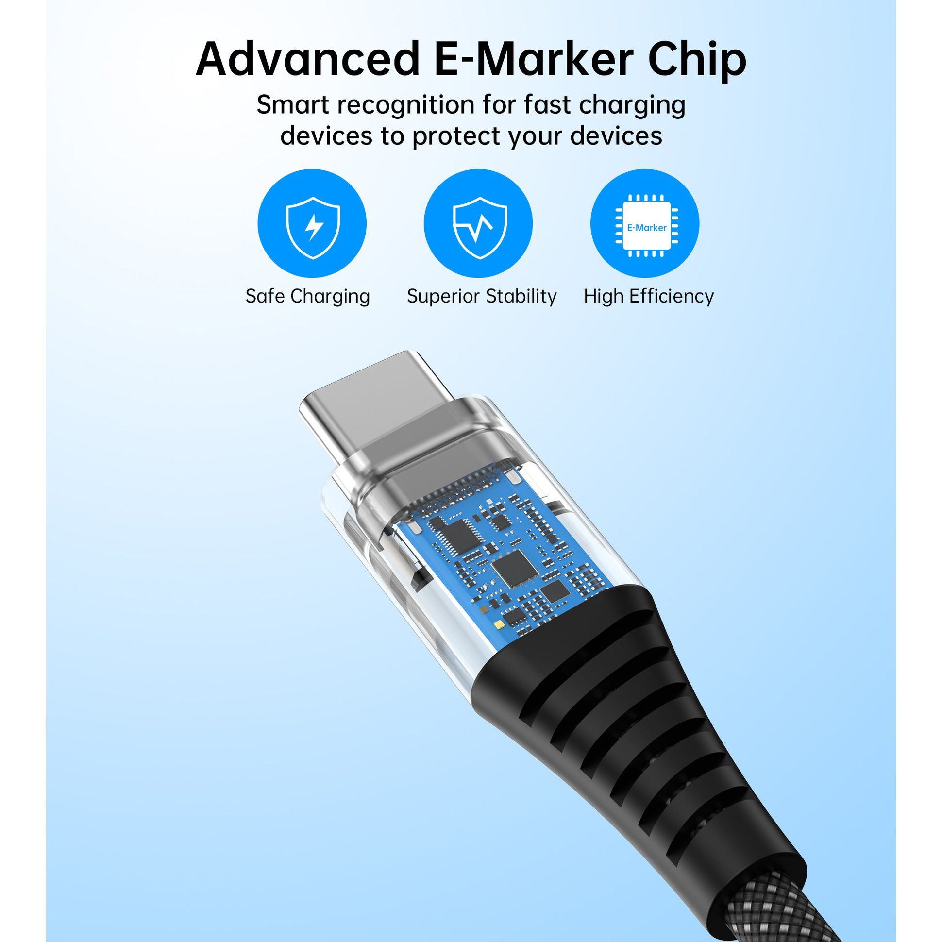 Кабель CHOETECH XCC-1051 Magnetic USB-C to USB-C PD3.1 240W 1.2м Black (XCC-1051-BK)