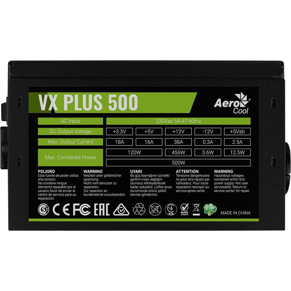 Блок живлення 500W AEROCOOL VX Plus Stealth 500 (ACPN-VS50NEY.12)