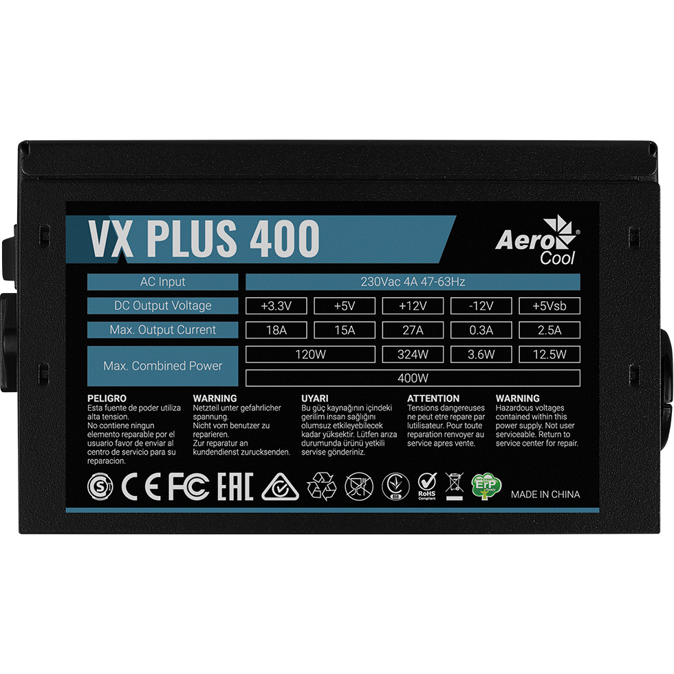 Блок живлення 400W AEROCOOL VX Plus Stealth 400 (ACPN-VS40NEY.12)