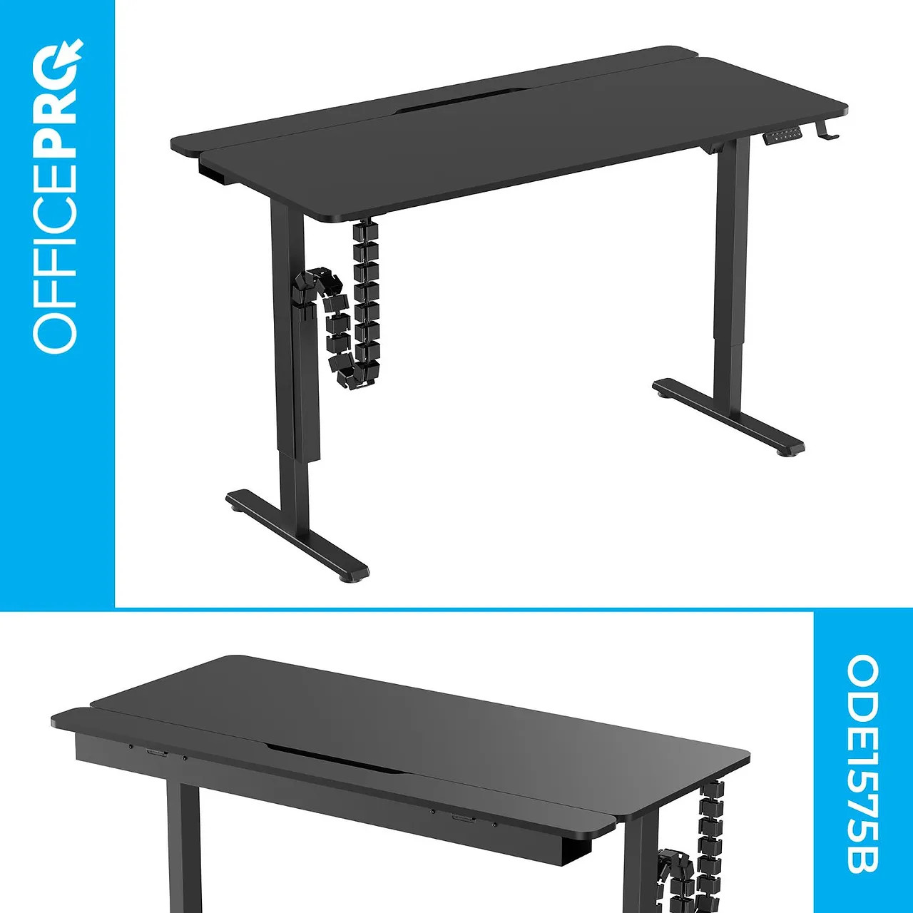 Компьютерный стол с электрорегулировкой высоты OFFICEPRO ODE1575B Black