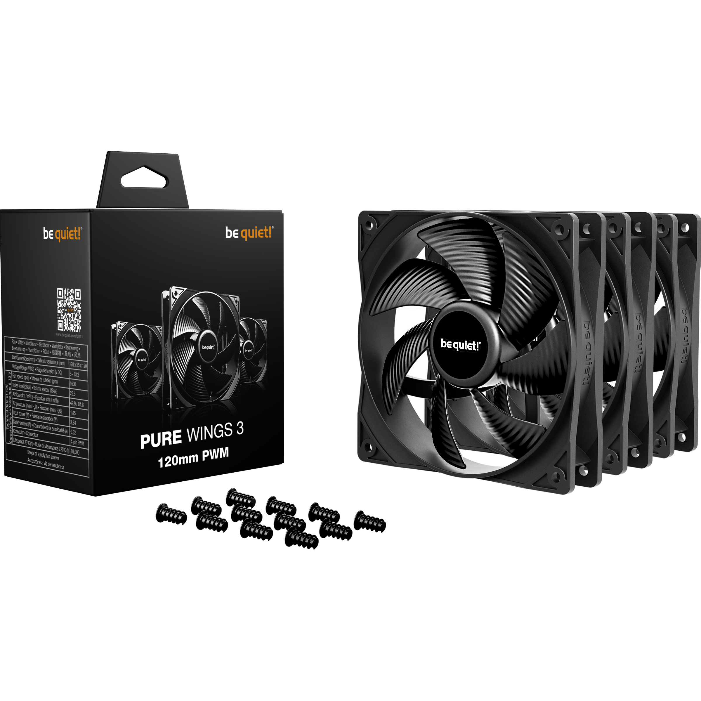 Комплект вентиляторов BE QUIET! Pure Wings 3 120 PWM 3-Pack (BL141)