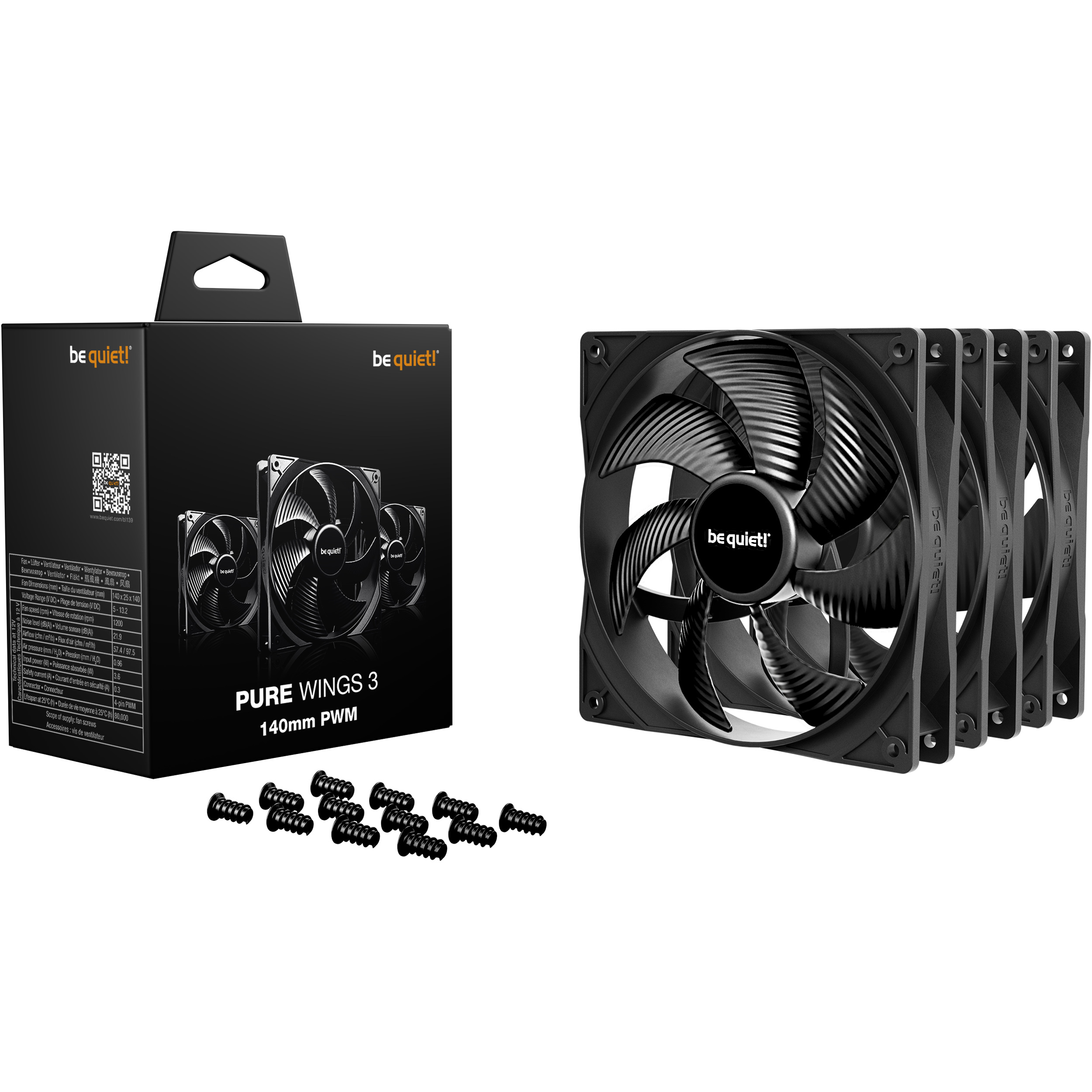 Комплект вентиляторов BE QUIET! Pure Wings 3 140 PWM 3-Pack (BL139)