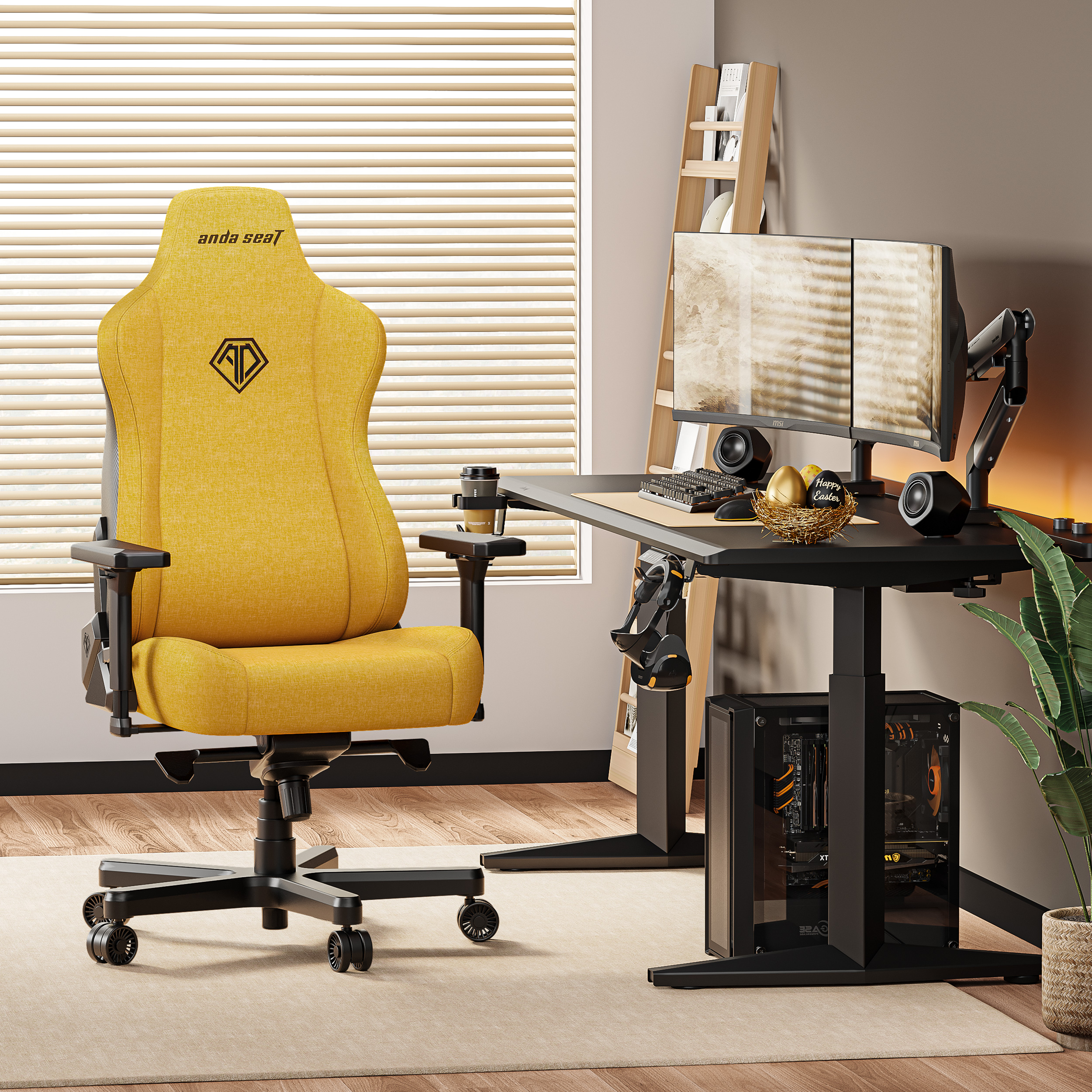 Крісло геймерське ANDA SEAT Kaiser 3E Fabric XL Bright Yellow