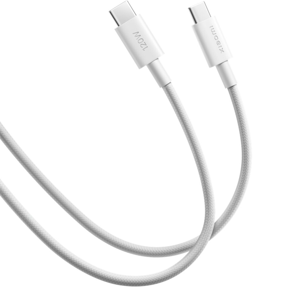 Кабель XIAOMI 6A Braided Type-C to Type-C 1м White (BHR087KGL)