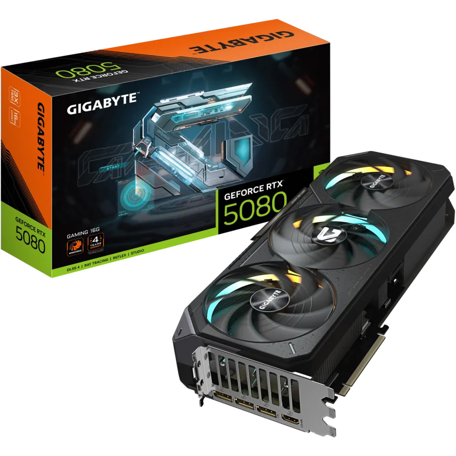 Видеокарта GIGABYTE GeForce RTX 5080 Gaming 16G (GV-N5080GAMING-16GD)