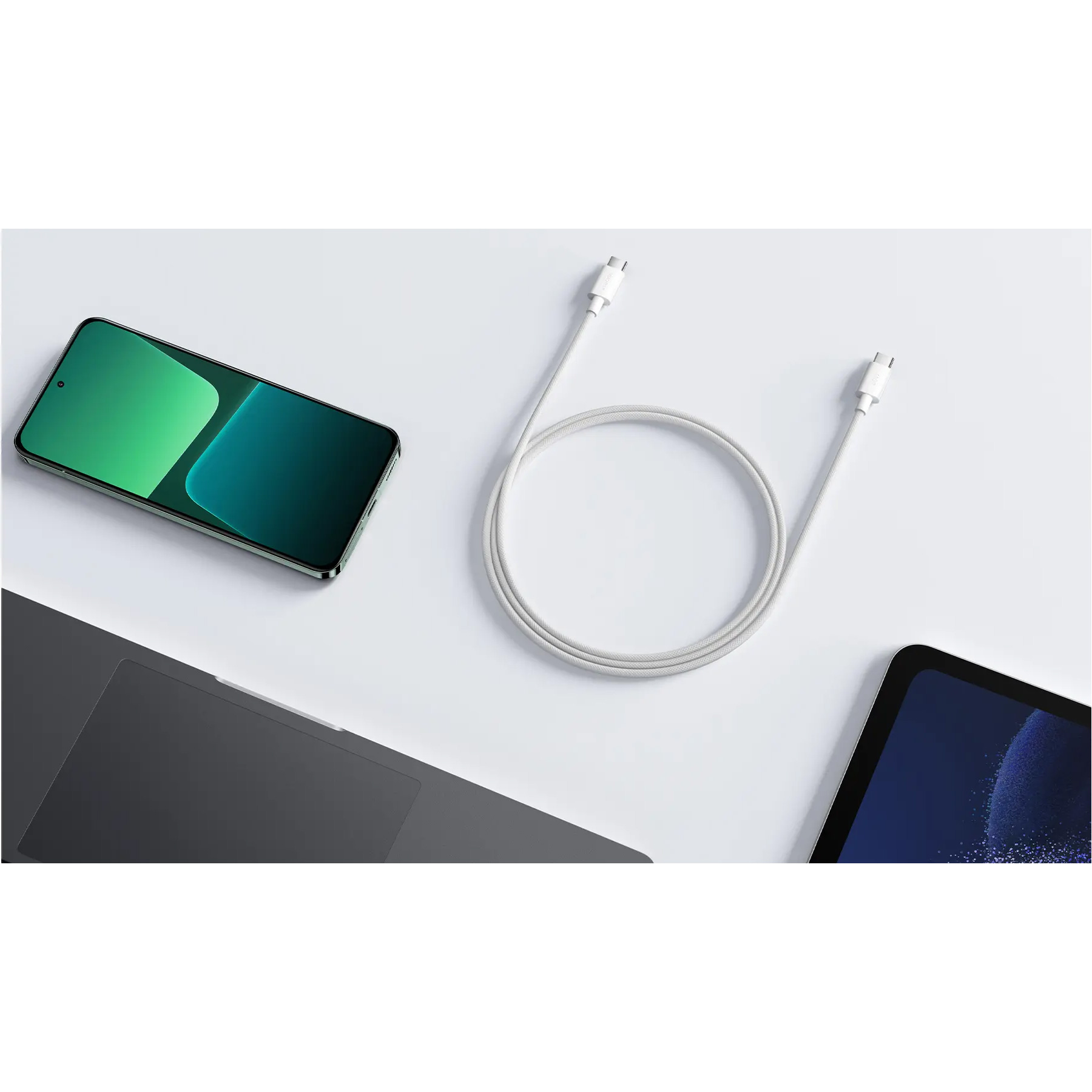Кабель XIAOMI 3A Braided Type-C to Type-C 1м White (BHR0878GL)