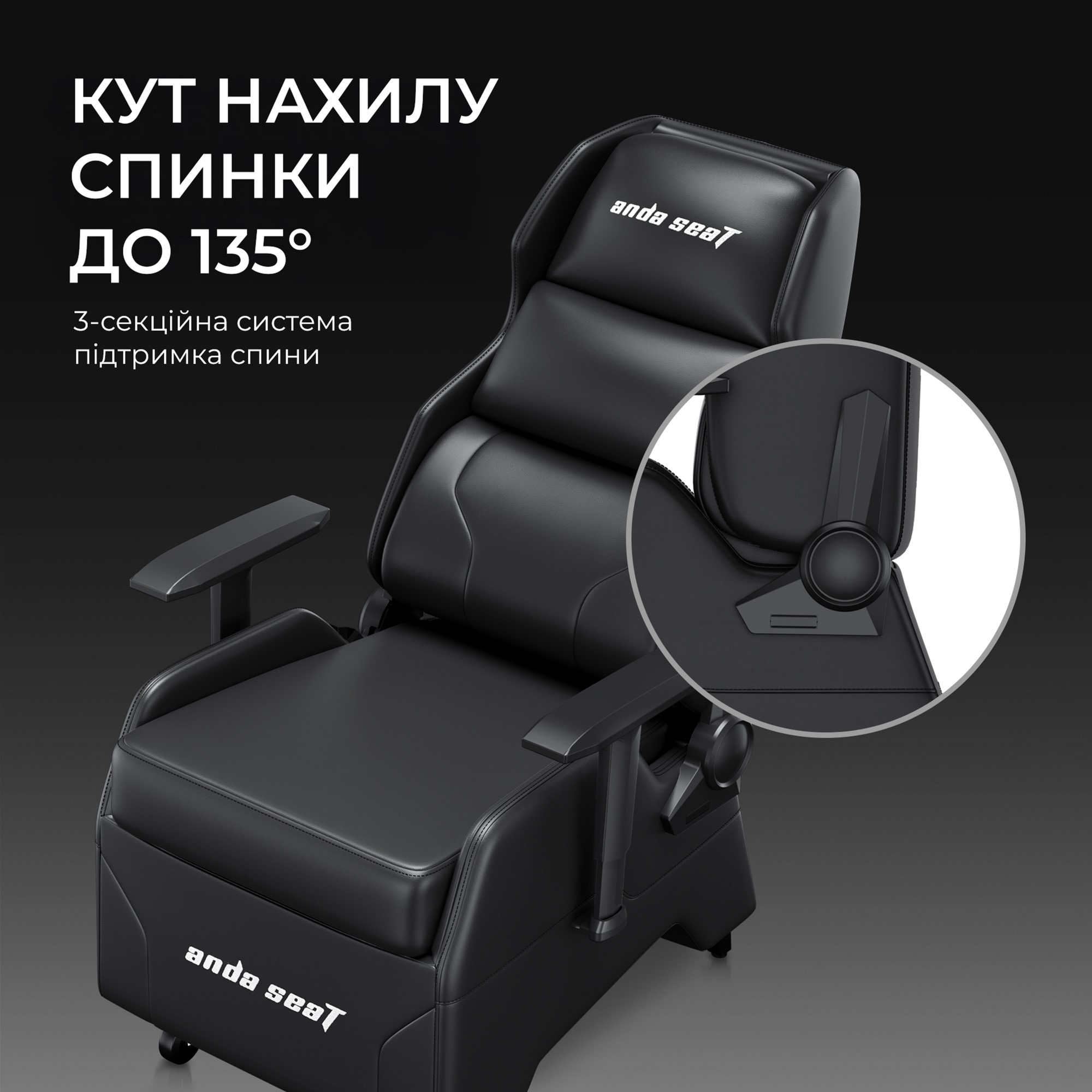 Крісло-софа ANDA SEAT X3 Gaming Sofa PVC Elegant Black
