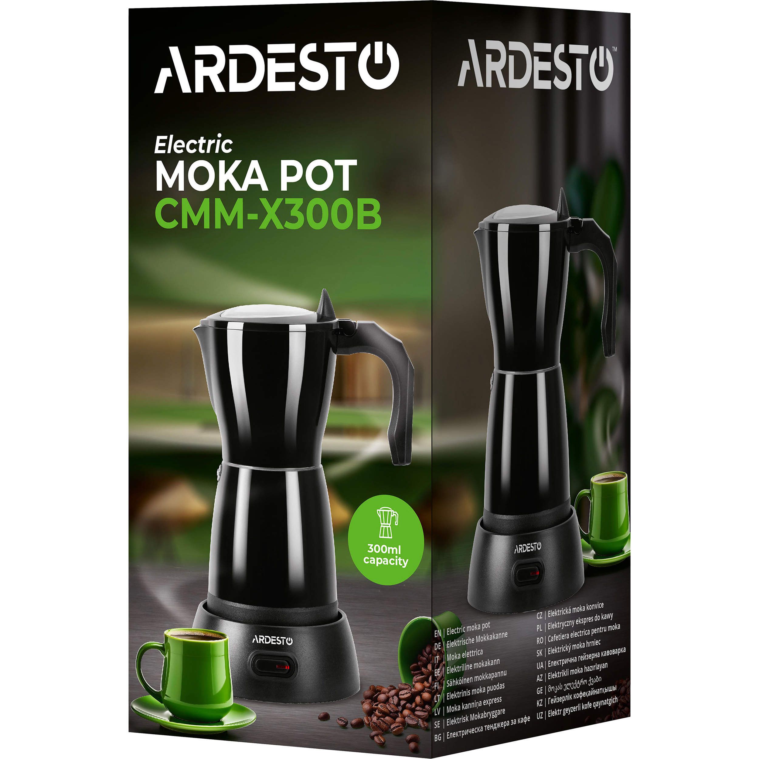 Гейзерна електрична кавоварка ARDESTO CMM-X300B Black