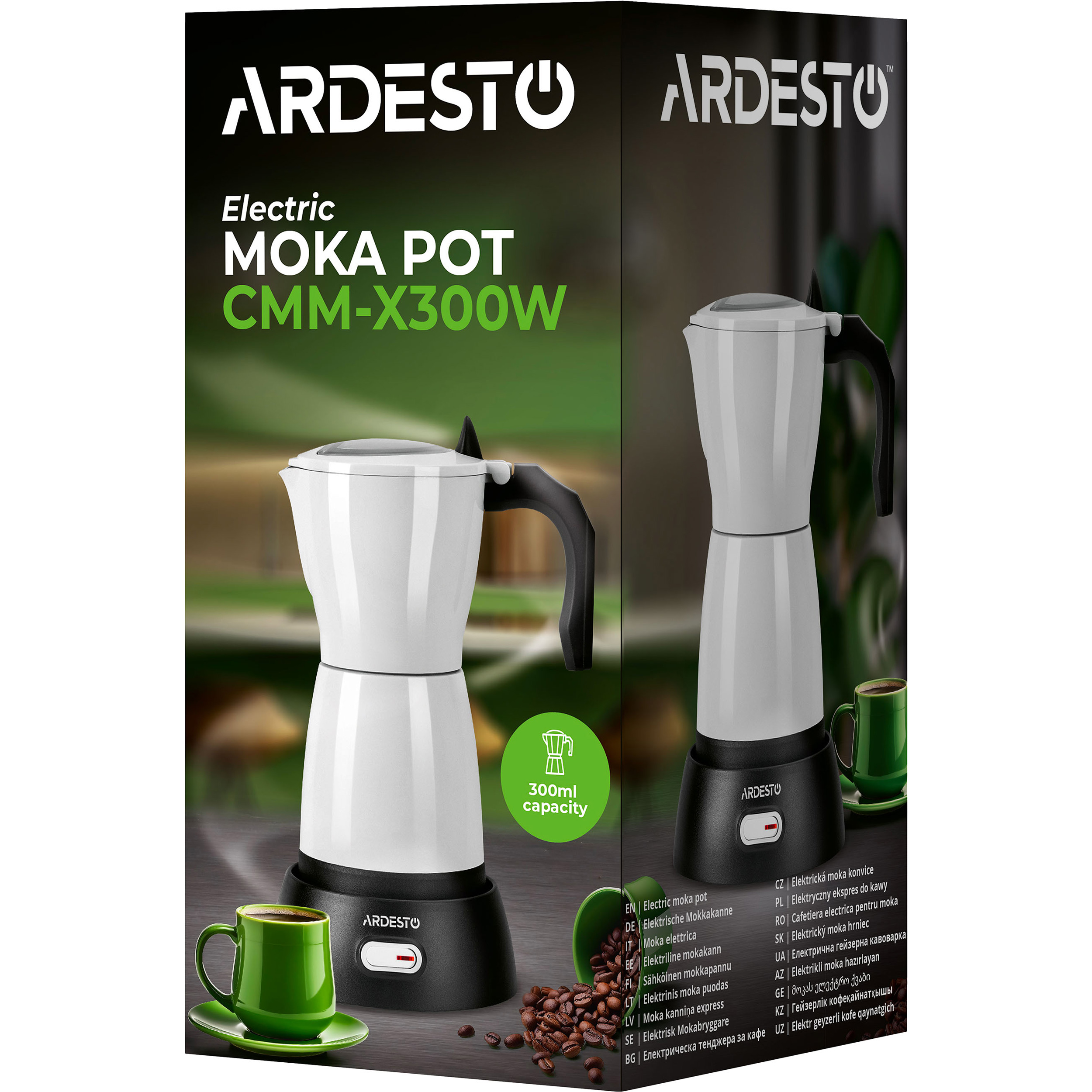 Гейзерна електрична кавоварка ARDESTO CMM-X300W White