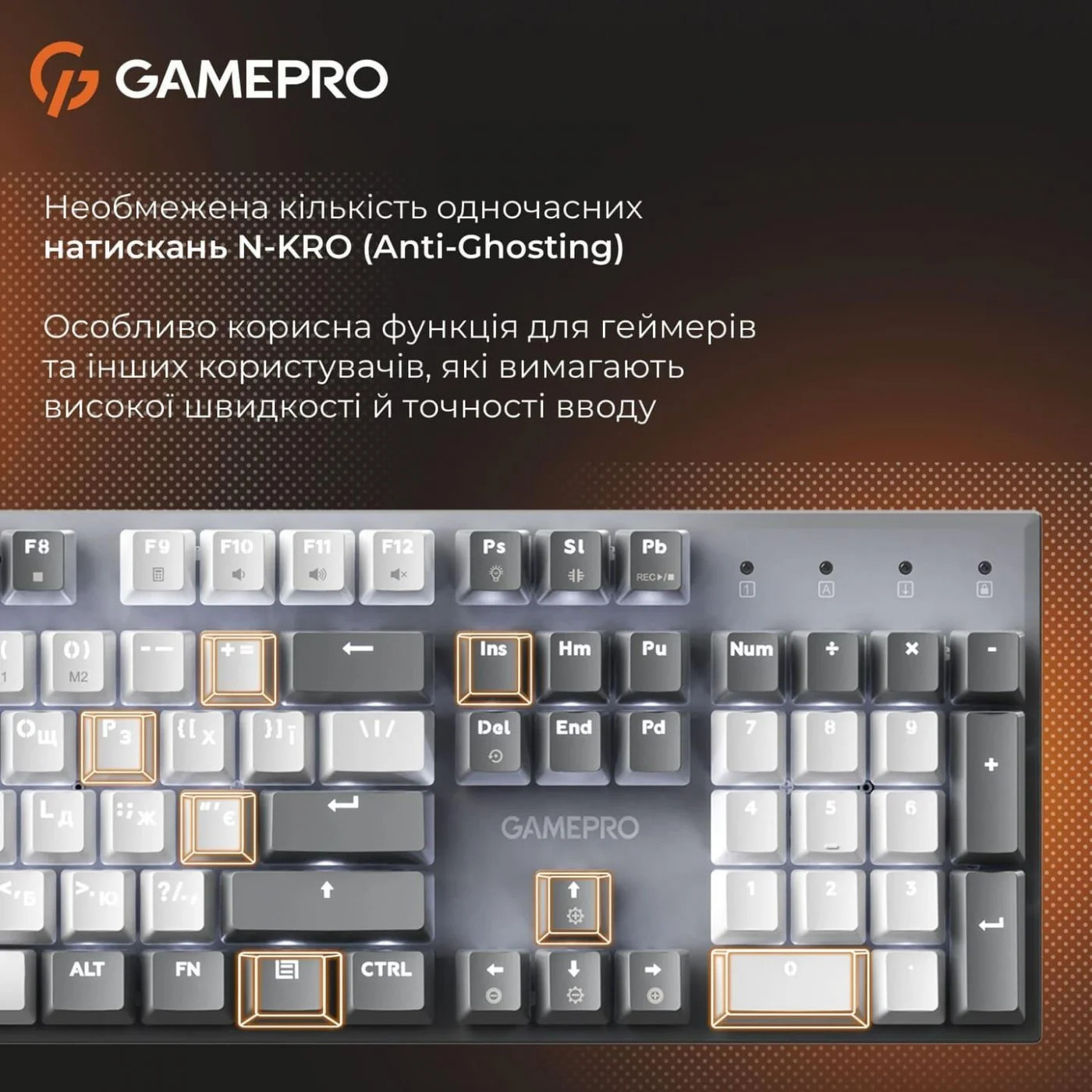 Клавіатура GAMEPRO Genesis Metallic MK144G