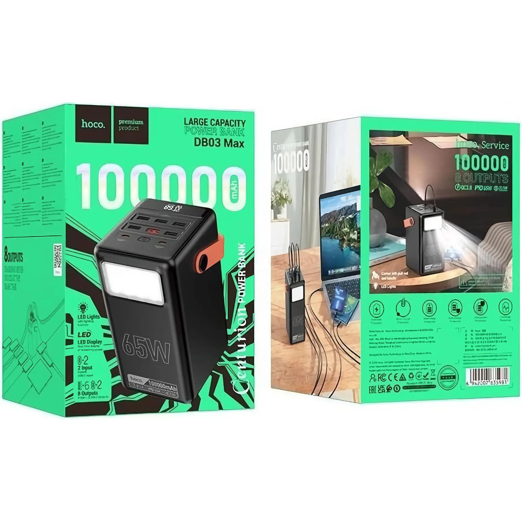 Повербанк HOCO DB03 Max 65W 100000mAh Black
