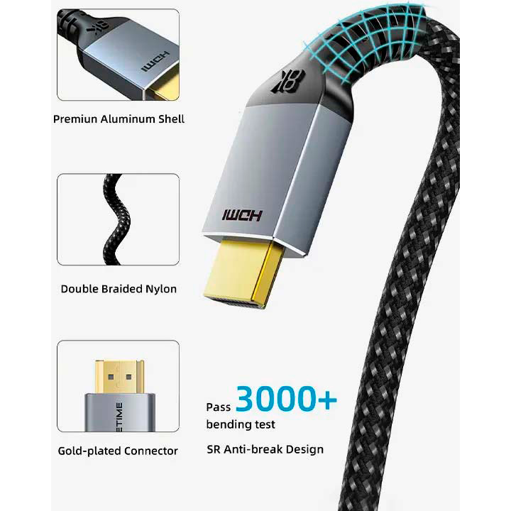 Кабель CABLETIME 8K 60Hz HDMI v2.1 3м Black (CH11H)