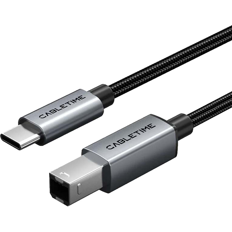 Кабель CABLETIME USB2.0 AM/BM 2м Black (CA16L)