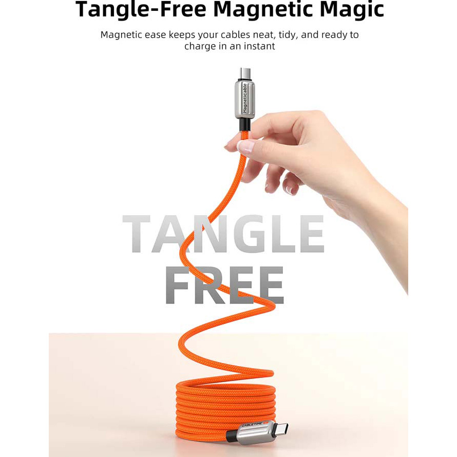 Кабель CABLETIME USB2.0 CM/CM 240W Magnetic 2м Orange (CU06L)