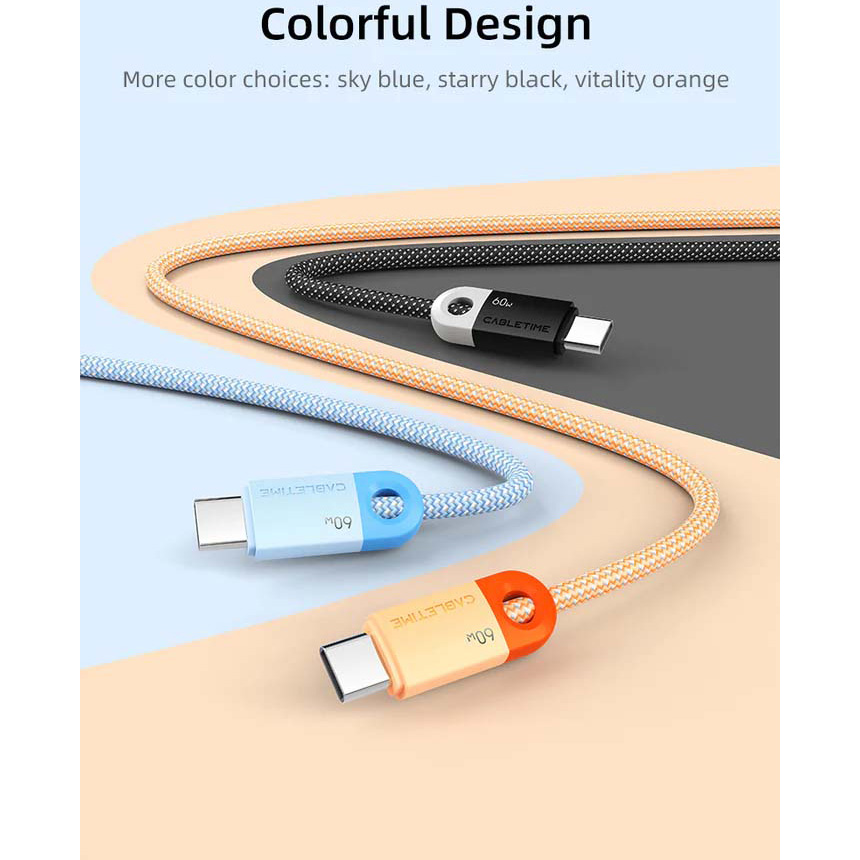 Кабель CABLETIME USB2.0 CM/CM 60W 1м Black (CUP4H)