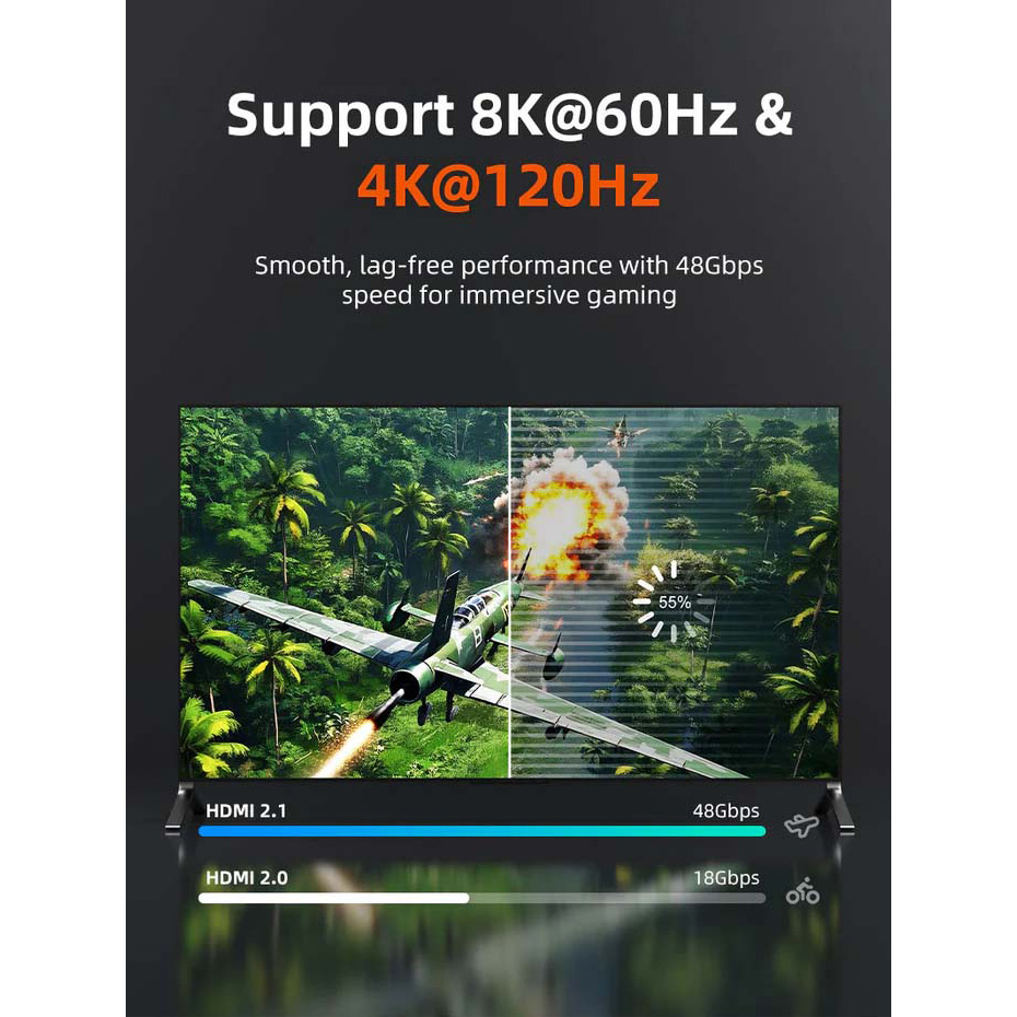 Кабель CABLETIME 8K 60Hz Ultra Slim HDMI v2.1 2м Black (CH14L)