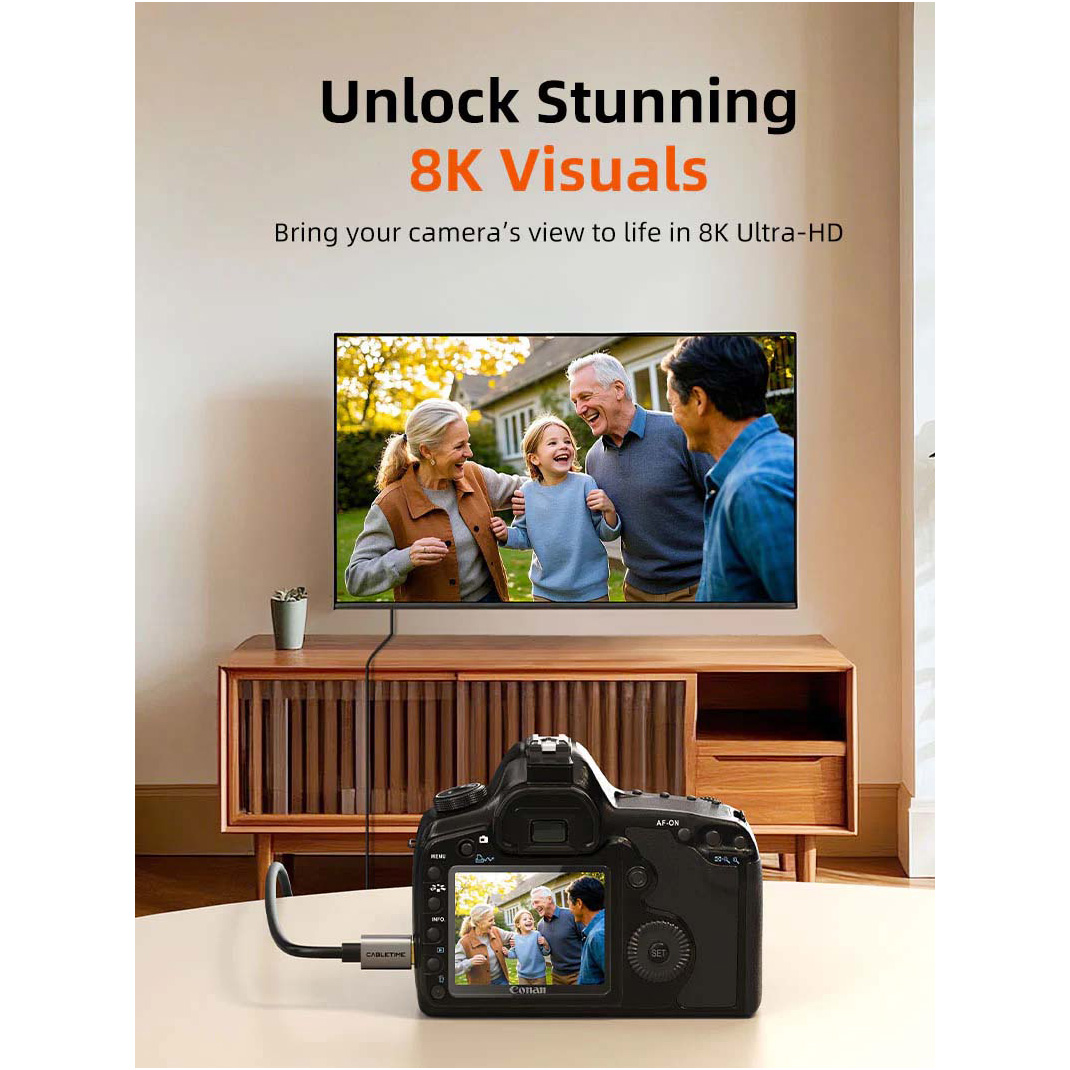 Кабель CABLETIME 8K 60Hz Micro-HDMI - HDMI 0.3м Black (CH16N)