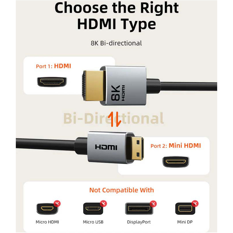 Кабель CABLETIME 8K 60Hz Micro-HDMI - HDMI 0.3м Black (CH16N)