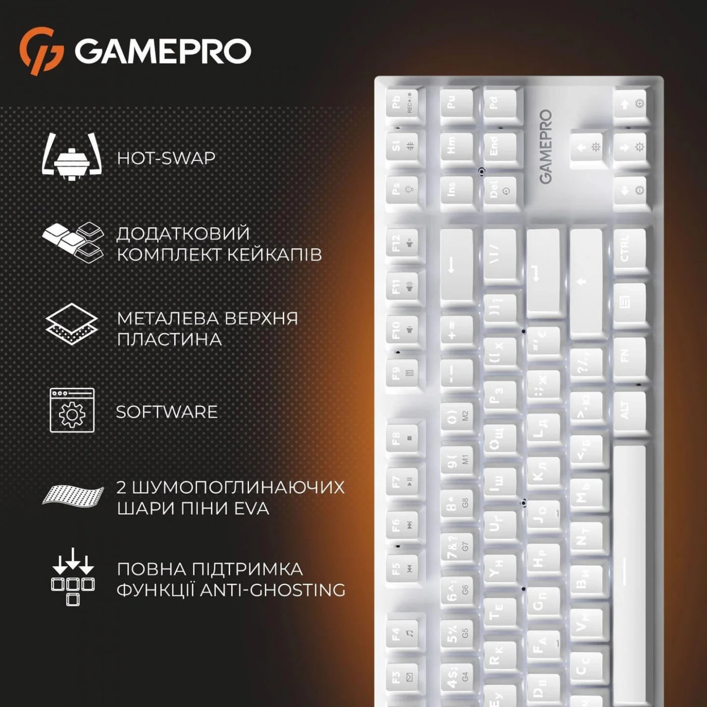 Клавіатура GAMEPRO Genesis Joker MK124W