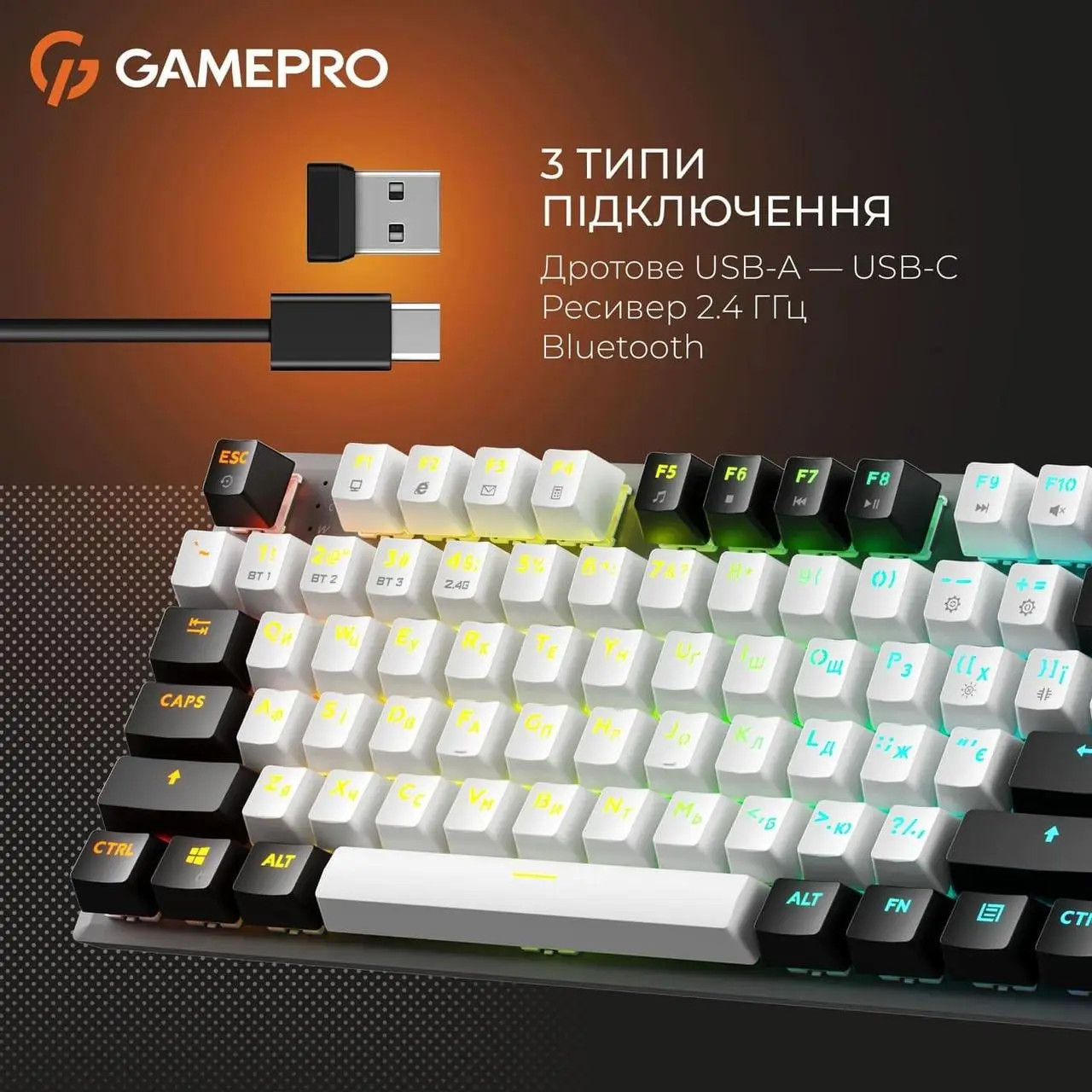 Клавіатура бездротова GAMEPRO Genesis Joker Pro MK124G