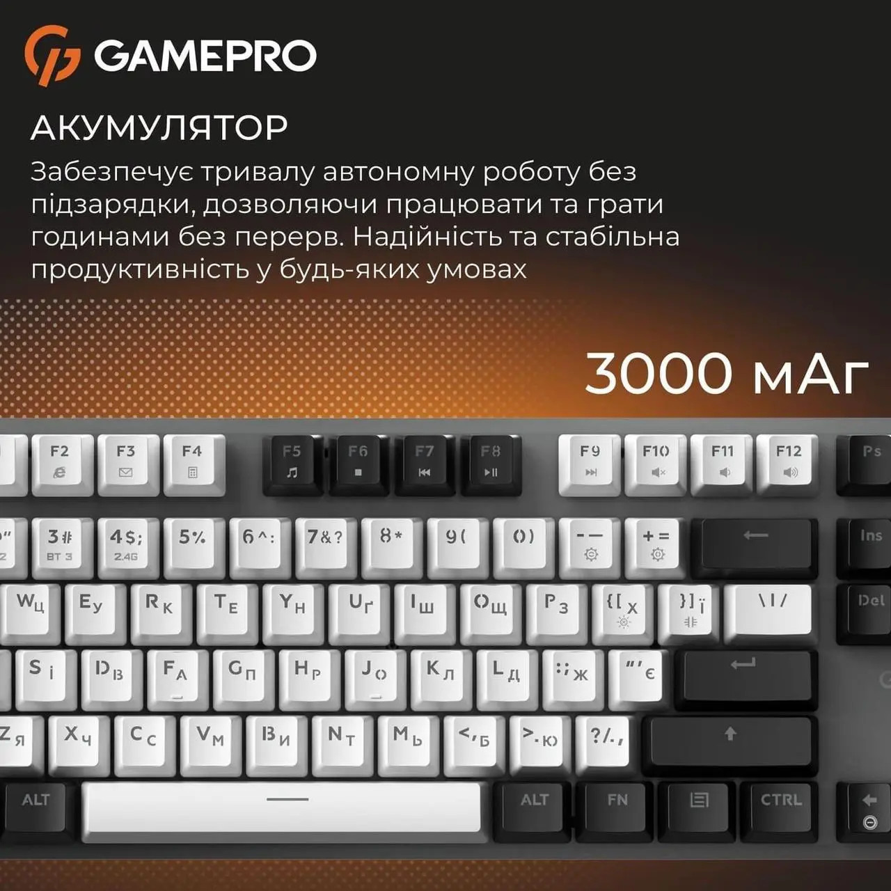 Клавіатура бездротова GAMEPRO Genesis Joker Pro MK124G