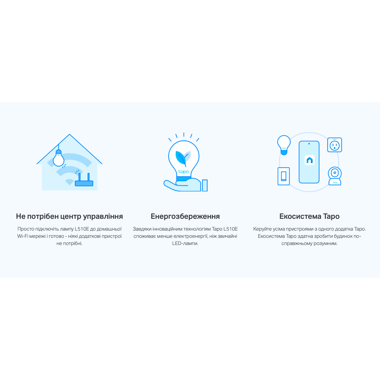 Розумна лампа TP-LINK TAPO L510E Smart Wi-Fi Dimmable Light Bulb E27 8.7W 2700K 2шт