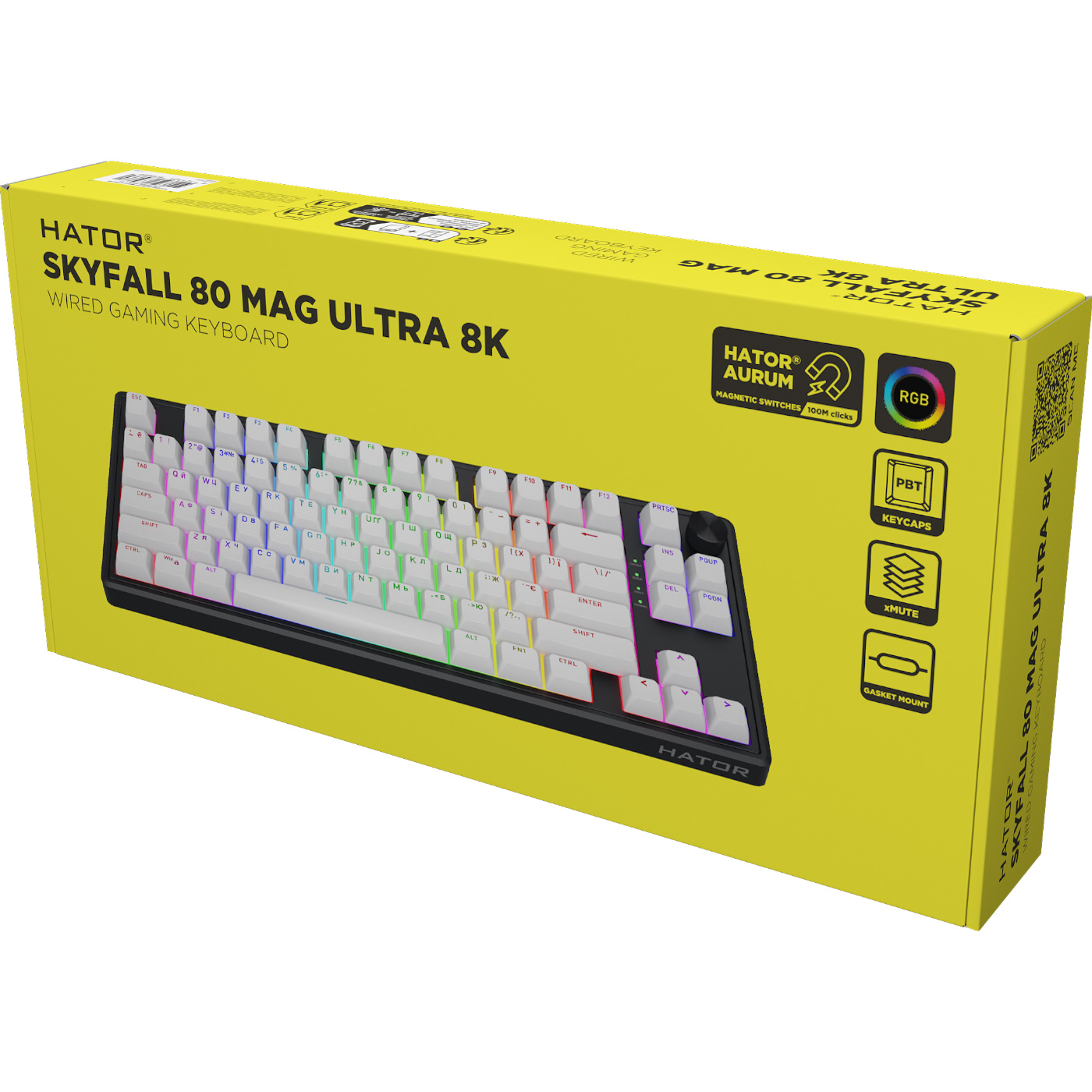 Клавіатура HATOR Skyfall MAG Ultra 8K 80 Aurum Ice Switch UA Black/White (HTK1880UA)