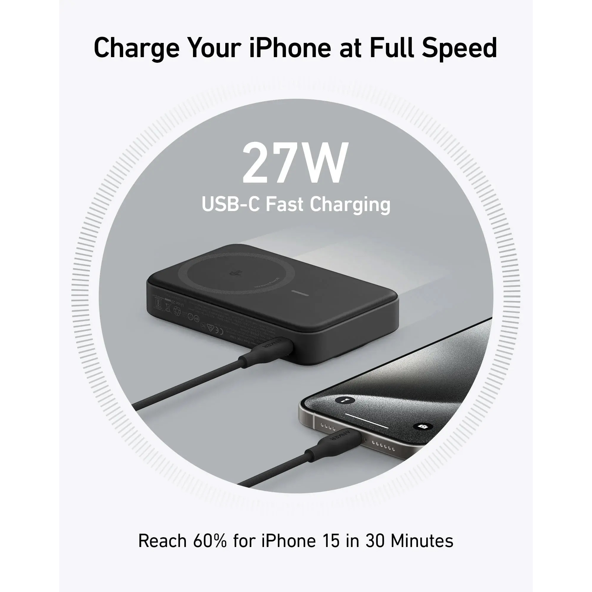 Повербанк MagSafe ANKER MagGo 27W 10000mAh Black (A1654G11)