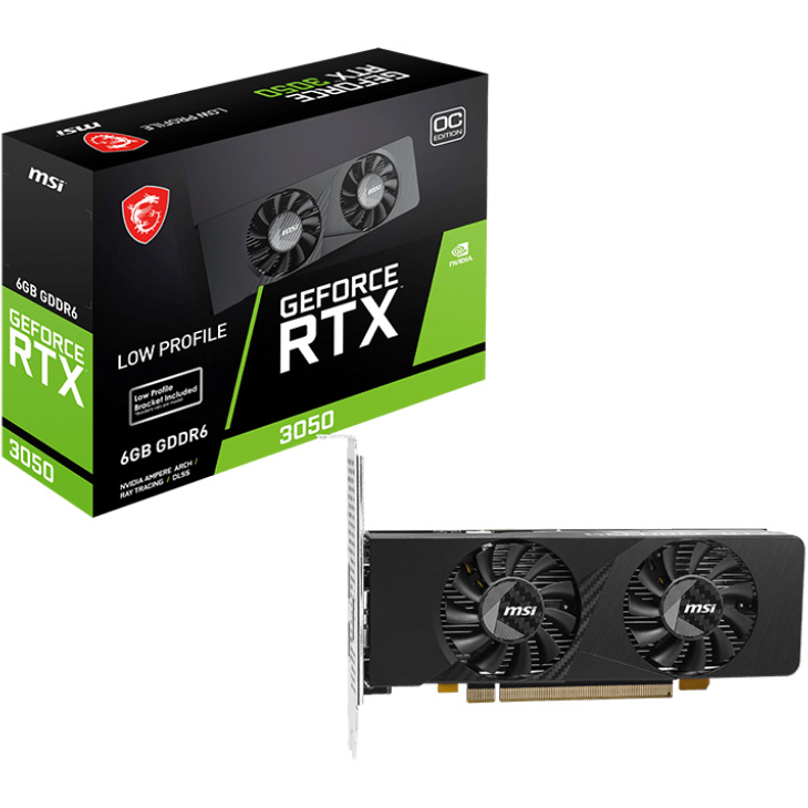 Видеокарта MSI GeForce RTX 3050 LP E 6G OC