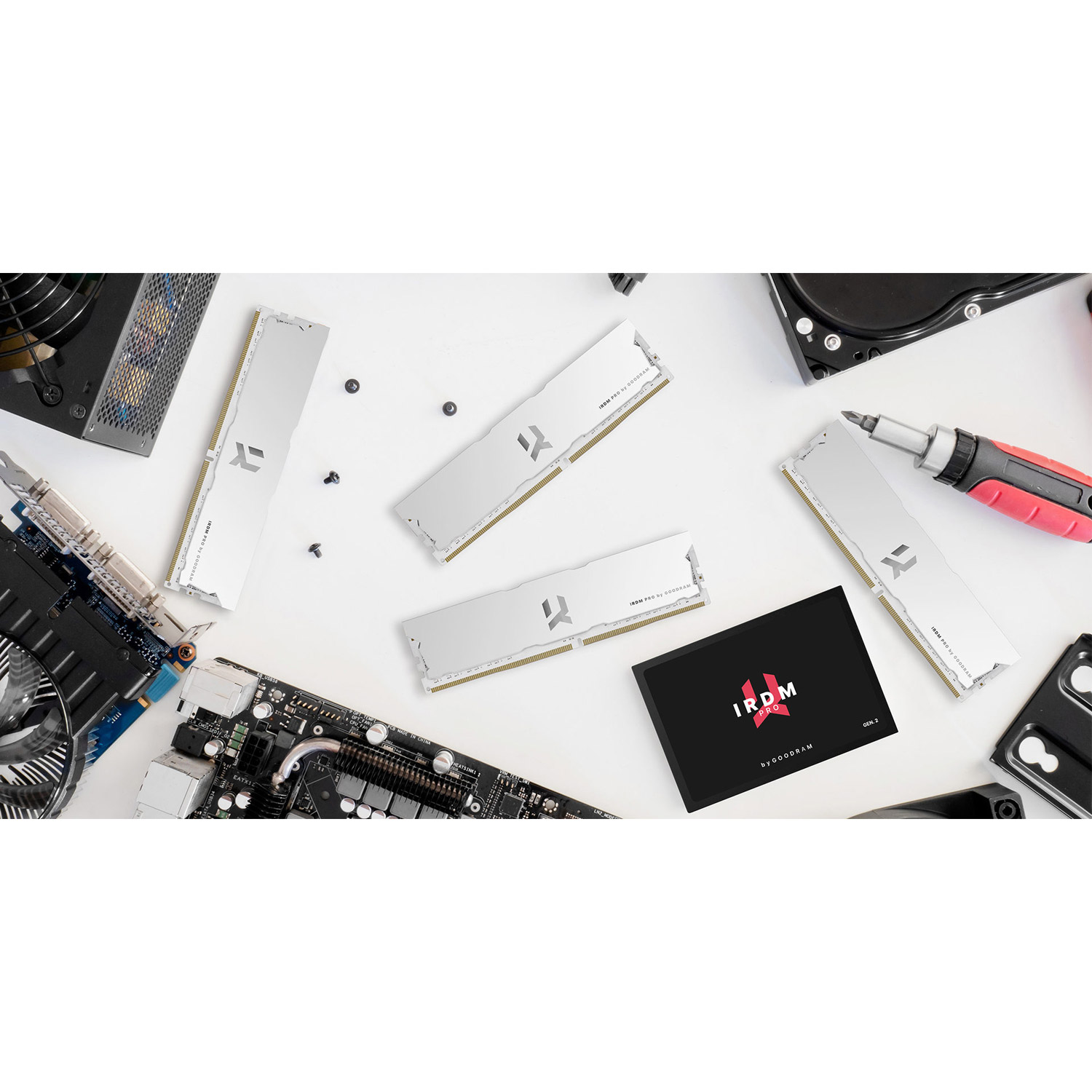 Модуль пам'яті GOODRAM IRDM Pro DDR4 3600MHz 16GB Kit 2x8GB Hollow White (IRP-W3600D4V64L18S/16GDC)