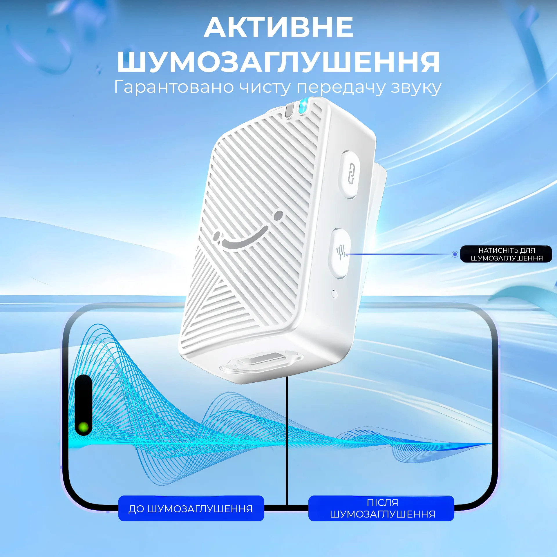 Беспроводной петличный микрофон FIFINE M9W White