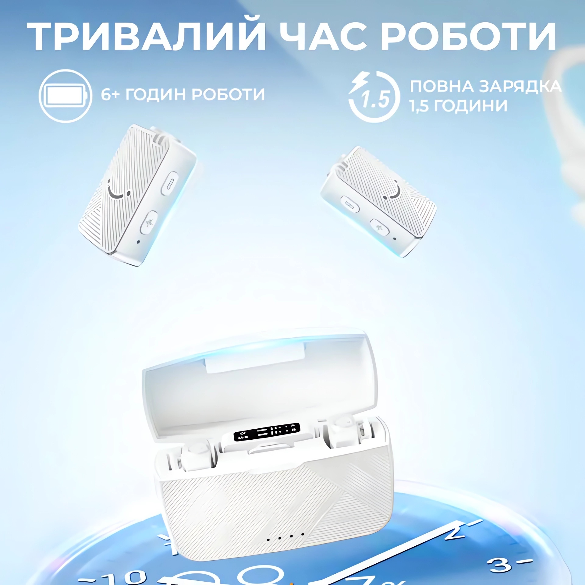 Беспроводной петличный микрофон FIFINE M9W White